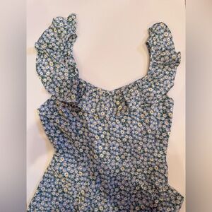 Lush Blue Floral Dress